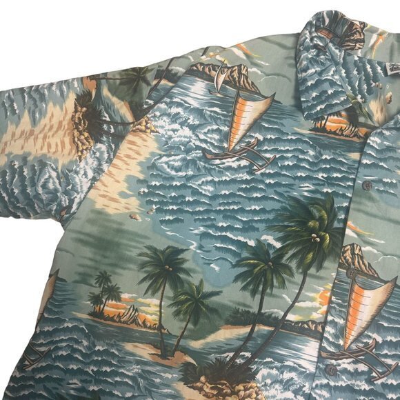 Aloha Republic Size 4XL‎ 100% Cotton Short Sleeve Button Up Hawaiian Shirt USA - Picture 2 of 8
